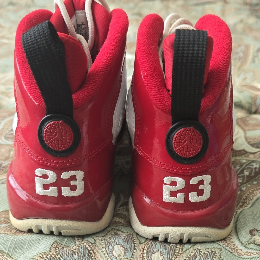 Air Jordan Retro 9 Kids Red Basketball Shoes